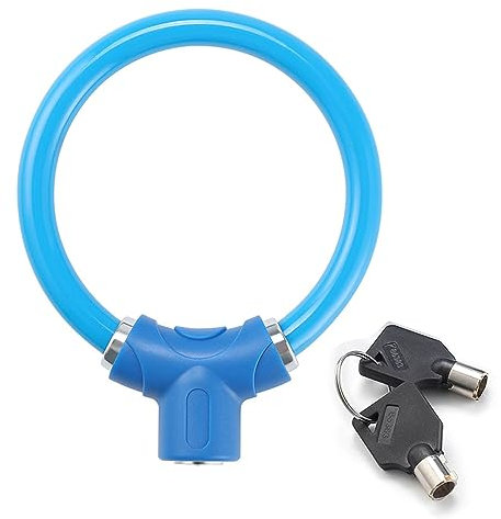 Illkjasfc Tragbares Fahrradschloss mit Schlüsseln, leichtes Fahrradschloss, Ringform, Rennradschloss, Vorhängeschlösser, einfach zu tragen