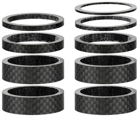 KAKASEA 7/9 Stück Kohlefaser-Headsets Abstandshalter Ersatz Rennrad Vorbauscheibe Fahrräder Lenkervorbau Erhöhung Einstellscheiben