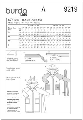 Burda Style Sewing Pattern B9219 Children's Bathrobe