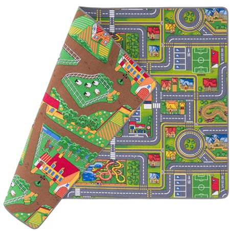 Pergamon Straßenteppich Beidseitig Kinder Spielteppiche für Kinderzimmer und Spielzimmer