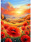 MAXBYE Diamond Painting Kits für Erwachsene, Sunset Diamond Art Full Round Drill Kit DIY Gem Kunsthandwerk Für Anfänger, Red Poppies Diamant Bilder Set Kristall Kreuzstich Home Wall Decor 30x40cm