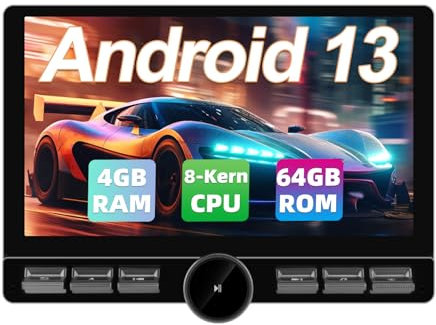 Hexinex 2-DIN Universal Autoradio mit 10.6 Zoll Touchscreen, 4+64GB, Android 13 System, Android Auto, CarPlay, Bluetooth, DAB+ Unterstützung