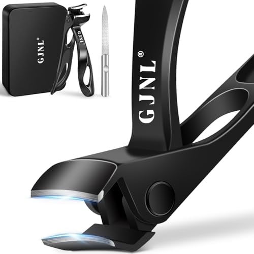 Angled Nail Clippers for Men Women, 2025 Upgrade 15° Curved Head Large Toe Nail Clippers for Seniors Thick Nails, Wide Jaw Opening Heavy Duty Fingernail Clipper