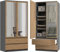 BDW Kleiderschrank mit Spiegel, 90x180x50 cm, 2 Schubladen, 4 Regale | Ideal für EIN Schlafzimmer, Flur, Kinderzimmer oder Büro | Kleiderständer, Garderobenständer (Anthrazit/Eiche Artisan)