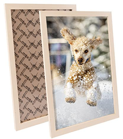 Generisch Bilderrahmen 40x60, Holzrahmen 40x60, Rahmen mit Bruchsicherem Glas, Puzzle Wandrahmen, Moderner Fotorahmen für Collage, Puzzles & Poster, Holzfarbe