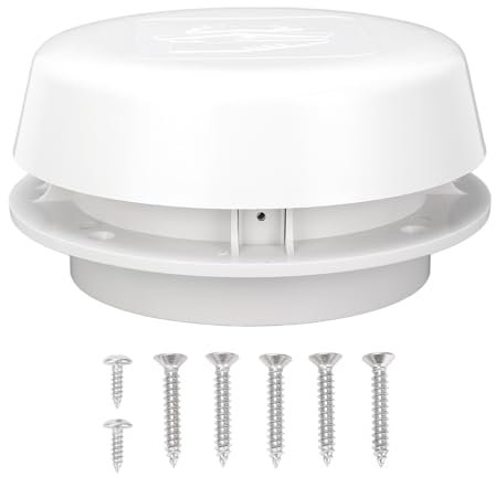 Ejoyous Ventilador de Champiñones del Ventilador de Techo de Caravana, Ventilación de la Autocompasión de Escape Redonda de Escape de Escape de la Ventilación 155 Mm con Rejilla para el