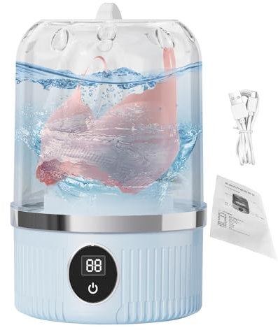 Sghtil Lave-linge Portable - Machine à Laver Compacte | Économie d'Énergie, 3 Programmes, Appareil Rechargeable pour Voyage en Camping-Car, Étudiants et Petits Espaces