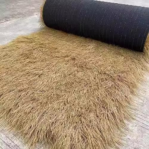 ZHJLF Artisanat De Bricolage d'art Commercial, Toit De Chaume Palapa, Chaume pour toiture Rouleau de Chaume en Palmier Toit en Paille De Bar Tiki Plage Hawaïenne(Size:1x2m,Color:Jaune)