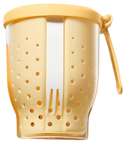 Wzxksoac Fruit Salad Storage Cup 25 Oz Travel Fruit Cups for Car, Includes Fork and Lids, Leakproof Reusable Snack Container Yellow