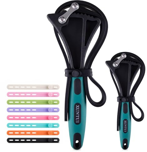 XUNTUI 2-Pack Strap Wrench Set, 4 & 6, with 8 Silicone Ties, Racing Green | Non-scratch rubber straps for faucets, shower heads, jar lids and oil filters; 4 and 6 sizes with 8 silicone cable ties