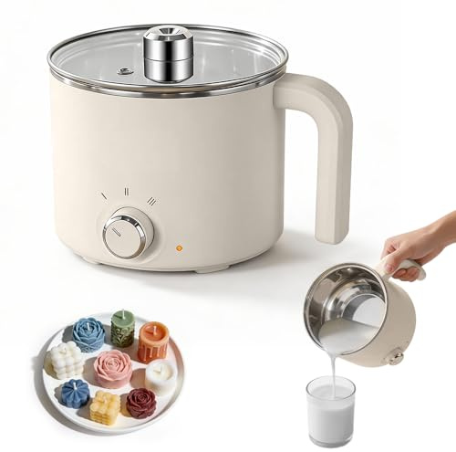 Wxeadu Wax Melter for Candle Making,600W Electric Wax Melter,1.7L 304 Stainless Steel Candle Wax Melter,Pouring Pot with Two Heating Settings&Dry-Burn Protection,Wax Melting Pots for Candle Making DIY