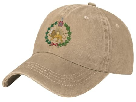 HLBSDM Casquette de Baseball Iran Perse avec Drapeau Persan, Lion, Soleil et Couronne, Style Papa, Casquette de Golf, Casquette de Cowboy, Casquette de Camionneur