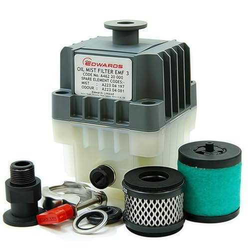 1pcs EMF3 Oil Mist Filter for Edwards E2M Vacuum Pumps - 99.999% Efficiency, NW10 Ports, Odor Control