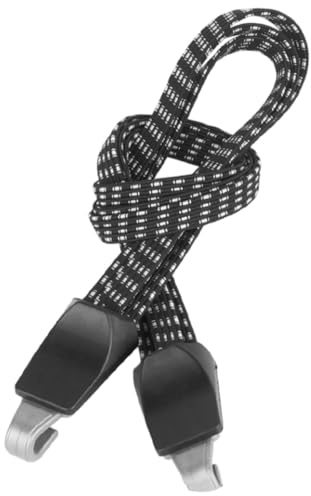 PRETYZOOM Elastisches Bungee Seil für Fahrrad Gepäckträger mit Haken Schwarzer Befestigungsgurt aus Polyester und Gummi Latex zum Radfahren und Reisen