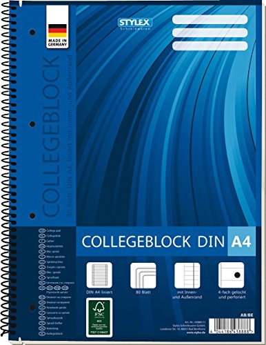 Collegeblock A4 Spirablock Kollegblock liniert