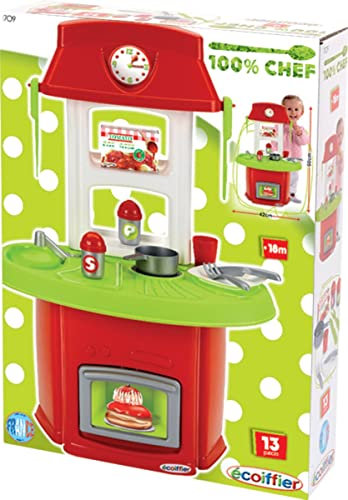 Jouets Ecoiffier – 1709 - Cuisine Coquillette - Cuisine pour enfants avec accessoires – 13 pièces – De 18 mois à 5 ans – Fabriquée en France