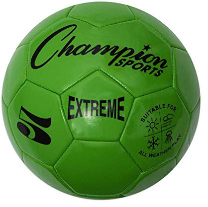 Champion Sports Extreme Series Soccer Ball, Regulation Size 5 - Collegiate, Professional, and League Standard Kick Balls - All Weather, Soft Touch, Maximum Air Retention - For Adults, Teenagers, Green
