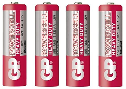 GP 15ER-S4 Powercell Battery Zn-C AA/R6 (1.5 V, Pack of 4)