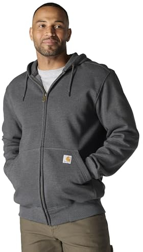 Carhartt Men's Paxton Full-Zip Sweatshirt, Carbon Heather, Large