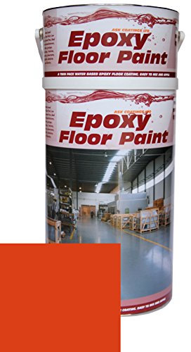 Epoxy Resin Floor Paint by Ask Coatings. for Garage, Industrial and Domestic. 5L (Red)