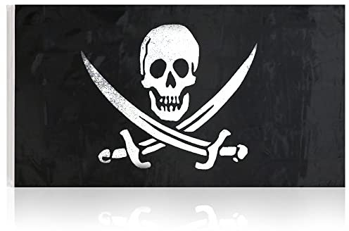 com-four® Piratenflagge für verschiedene Anlässe, Lumpenfahne für Fasching, Karneval oder Halloween [Auswahl variiert]