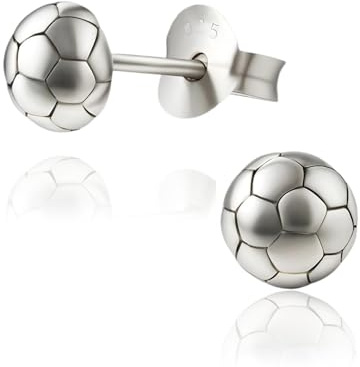 Ohrstecker im Fußball-Design, Sterlingsilber, kleine Ohrringe, ideal für Kinder
