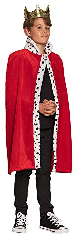 Boland 36100-Manteau royal Deluxe, robe de 90 cm de long, rouge-blanc-noir, fourrure synthétique à pois, aspect hermine, maison royale,souverain,carnaval,mardi gras,fête à thème,déguisement, théâtre