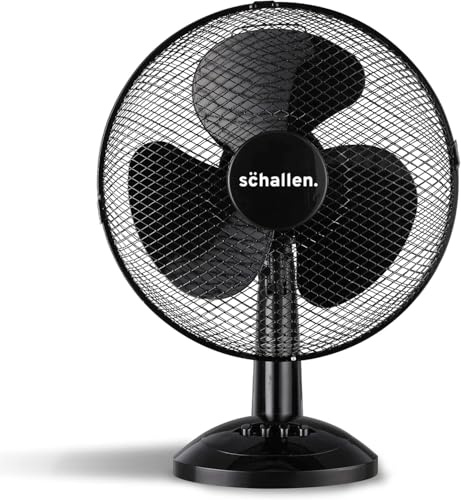 Home & Office Electric 12 3 Speed Electric Tilt Oscillating Worktop Desk Table Air Cooling Fan (Black)