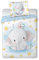 Arle-Living 3 TLG. Baby Kinder Bettwäsche Set - 100x135 cm + 40x60 cm + 1 Spannbettlaken in weiß 60x120-70x140 cm -100% Baumwolle (Elefant Sterne)