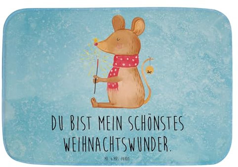 Mr. & Mrs. Panda Duschvorleger Maus Weihnachten - Geschenk, Duschteppich, Badteppich, Weihnachtsdeko, Badezimmermatte, Weihnachtsgruß, Heiligabend,