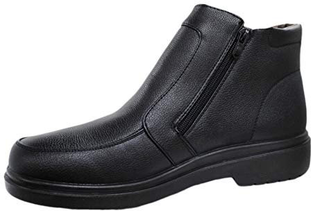 Evoga Scarpe stivaletti uomo invernali con pelliccia interna (43, Nero)