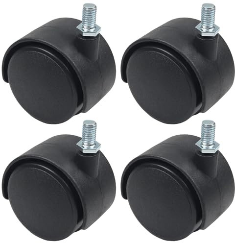 MroMax Lenkrollen, 5,1 cm, Nylon, 360 Grad, M8 x 13 mm, 4 Stück
