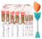NEVSETPO Marble Pink Makeup Brushes, 12Pcs Make Up Brushes for Women Travel-Friendly Makeup Bag, Brushes & Sponges, Beauty Blenders, Synthetic Eyeshadow Contour Make-up Gift for Teenage Girls Kids