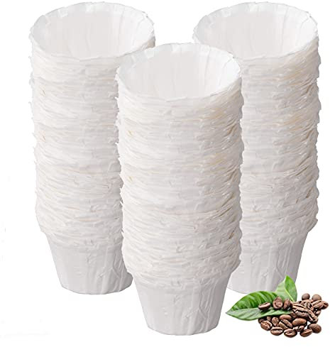 Kicovitifa Disposable Paper Coffee Filters, 300 Count, White, Fits Keurig Brewers (1.0 and 2.0), Reusable K-cup Pods