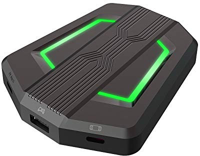UrChoiceLtd Convertitore controller di gioco retroilluminato a LED, adattatore/convertitore mouse e tastiera USB TYPE-C per PS4 / Xbox One/Xbox 360 / Nintendo Switch / PS3 (Nero)