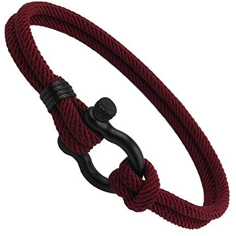 XCSM Pulsera trenzada de cuerda náutica para hombre con cierre para hombre, mujer, unisex, amistad, brazalete, pulsera de ancla, brazalete tejido a mano, brazalete