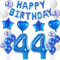 Luftballons 44. Geburtstags deko Mann blau set, Geburtstagsdeko 44 jahre Geburtstag Dekoration Mann blau,Folien ballons 44 Geburtstag deko banner,girlande deko 44. geburtstag Mann deko