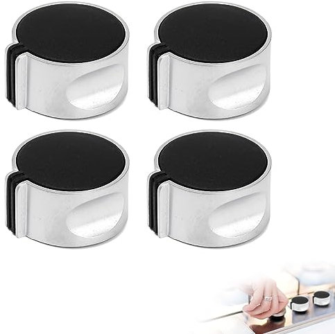 Zhioudz 4 Stücke Metall Drehknopf Set Universal Silber Gas Herd Steuer Gasherd Knöpfe Adapter Ofen Schalter Kochen Fläche Steuer Sperrenv Durchmesser: 8mm / 0,3inch