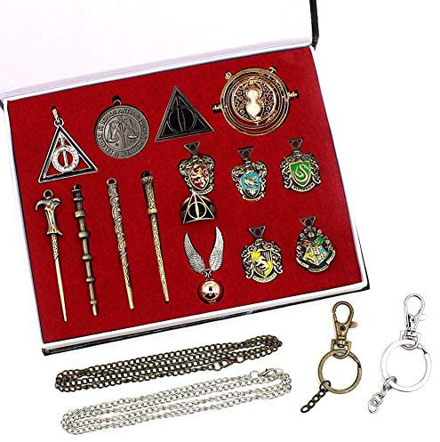 Dan&Dre Harry Potter Zauberstab-Set mit Halskette und Schlüsselanhänger