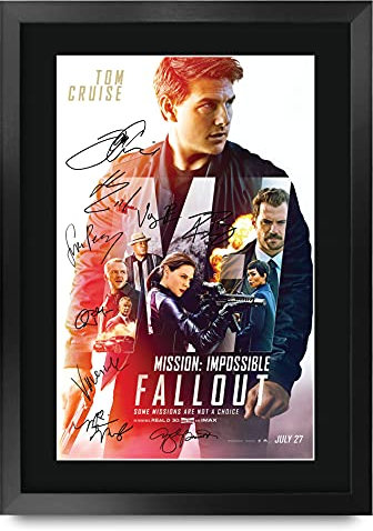 HWC Trading FR A3 Mission Impossible 6 Fallout Movie Poster Tom Cruise Gifts Gedrucktes Poster Signiertes Autogrammbild für Film-Erinnerungsstücke-Fans - A3 gerahmt