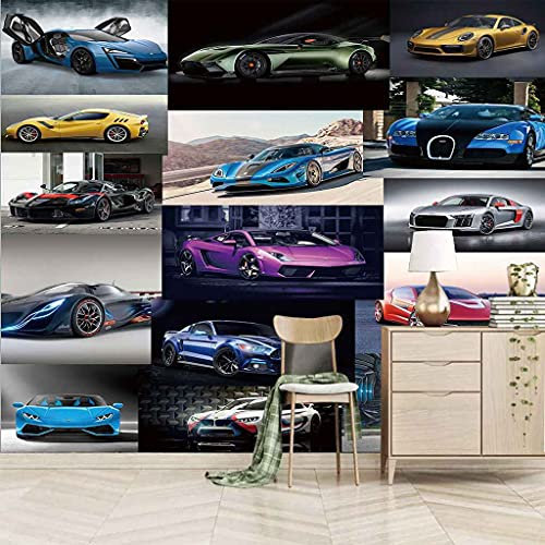 QMWZZV Papier Peint Panoramique 3D Photo Murales Modèle De Supercar Peinture Murale Auto-adhésif Toile Geant Poster 250x175 cm Pour Salon Chambre Ados Chambre de Bébé Décoration Murale