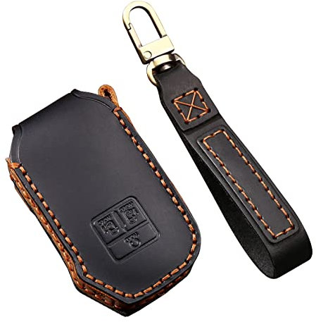 ontto Leder Autoschlüssel Hülle Cover Passt für Kia K5 DLS GT Line Sorento 4 MQ4 Sedona Carnaval MPV 2020 2021 2022 Schlüsselanhänger Schutzhülle Schlüsselcover Schlüsselbox 7 Tasten-Schwarz C