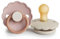 FRIGG Daisy Latex Schnuller | 2er-Pack | Daisy Block Naturkautschuk Schnuller | Symmetrische Kirschform | BPA-frei | Made in Dänemark | Latex Schnuller | Biscuit/Cream - Größe 1 (0-6 Monate)
