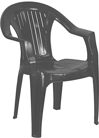 Solana BLACK Stackable Low Back Plastic Garden Chair for Indoor or Outdoor Use - Choose from Black, Green, White & Taupe Colours.