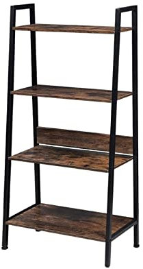jinyi2016SHOP Porte casseroles Mural Étagère trapézoïdale Cuisinière Cuisine de Rangement Marron 4 Couches Étagère de Rangement Marron Convient à la Cuisine Salon Balcon Range couvercles a Casserole