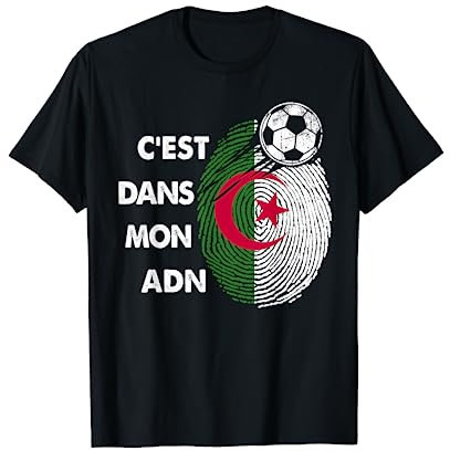 Drapeau Algérie Cadeau Foot Algérie C'est Dans Mon ADN T-Shirt