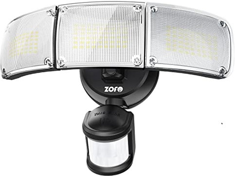 ZOFO 6000LM LED Strahler mit Bewegungsmelder Außen, Superhell Lampe mit Bewegungsmelder Fluter Außen, 5000K Außenstrahler, IP65 Wasserdicht PIR Sicherheitslicht für Garage Haus