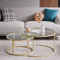 BenyLed Juego de 2 Mesa Nido Salon, Mesa Nido Pequeña para Salón o Comedor Oficina, Grande: 60 * 60 * 45cm, Pequeña: 40 * 40 * 35cm, Oro