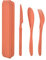 Noewmub Reiseutensilien mit Koffer, wiederverwendbares Kunststoff-Besteck, Reisebesteck-Set, Besteck-Set für Reisen, Arbeit, Schule, Picknick, Camping oder den täglichen Gebrauch (Orange)