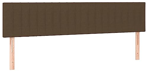 vidaXL Kopfteil, Bettkopfteil mit Holzbeinen, Höhenverstellbar Polsterkopfteil für Bett, Betthaupt Bettzubehör Schlafzimmer, Dunkelbraun 200x5x78/88cm Stoff